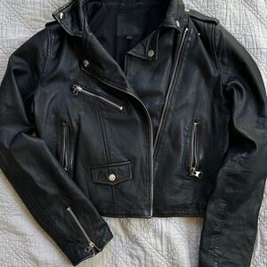 Bershka Black Leather Moto Jacket